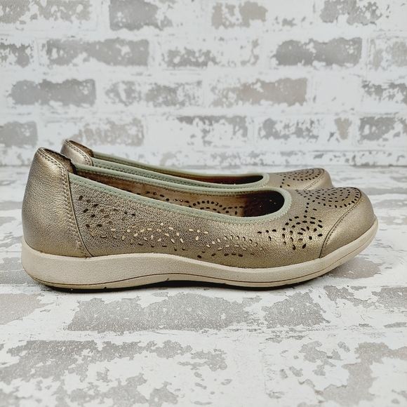 Rockport Daisey Eyelet Leather  Women's  Metallic Slip On Flats C746 - Picture 5 of 11